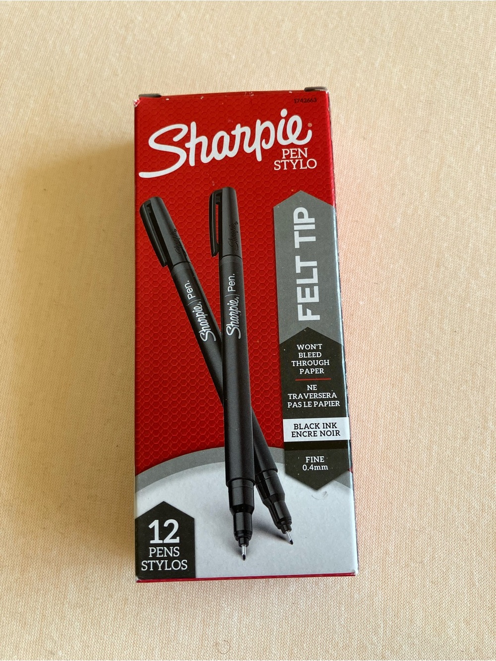 Sharpie Black Felt Tip Pens - 12 Pack